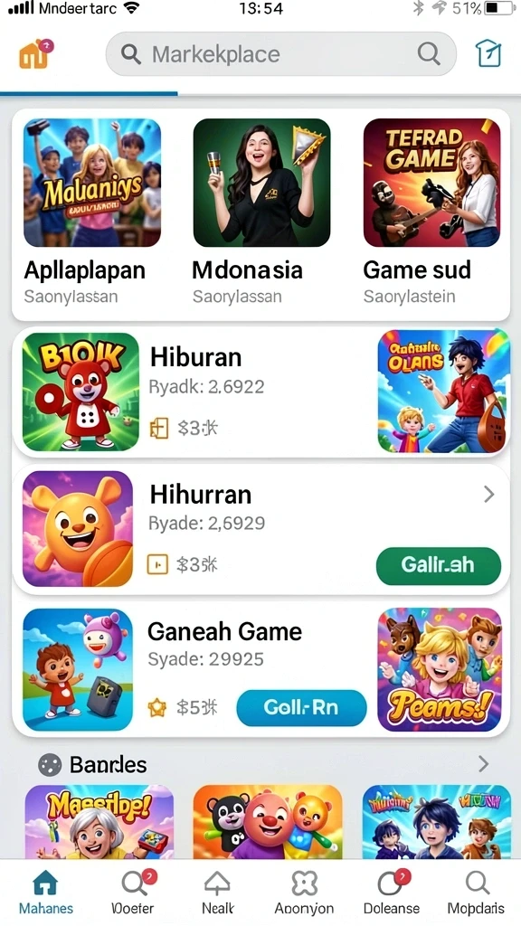 k3k3 - Tampilan menu utama K3K3 yang menarik.