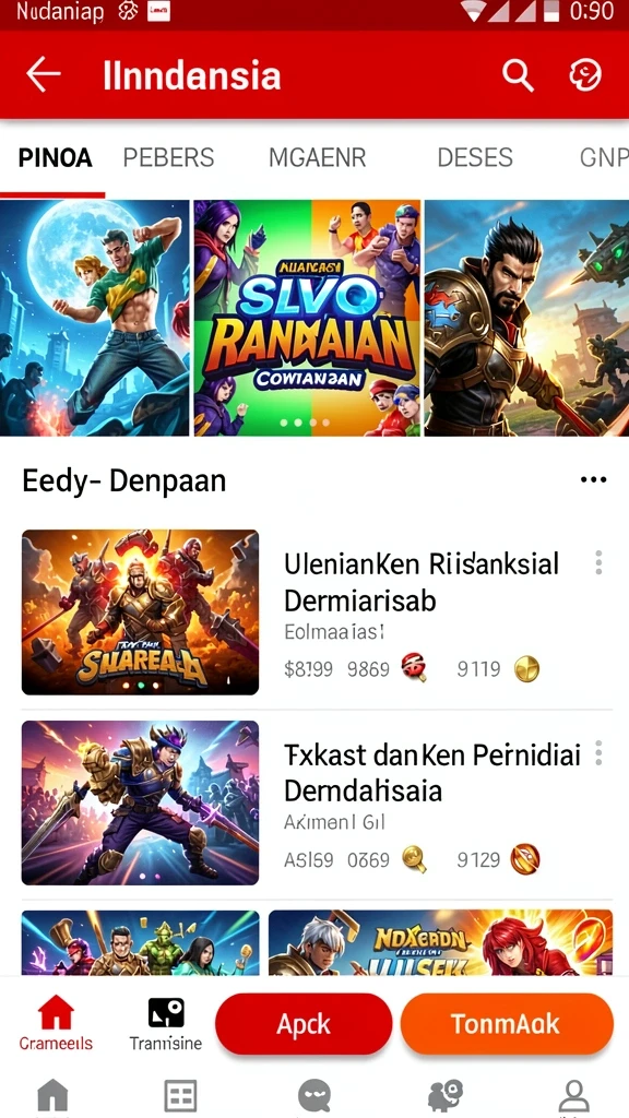 mg108 - Tampilan antarmuka utama dengan navigasi yang mudah.